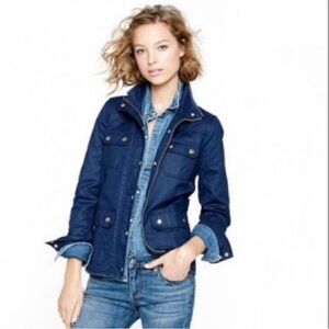 J Crew Women's Navy Jacket with gold metal details